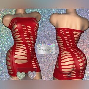 EXOTIC/ STRIPPER/ RAVE WEAR:1 PIECE DRESS WITH RHINESTONES
